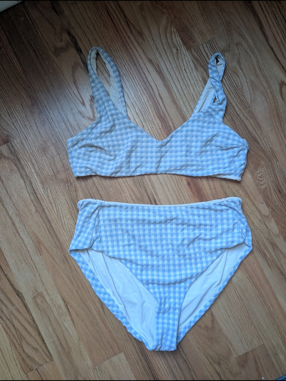 Andie Swim Blue Gingham Bikini